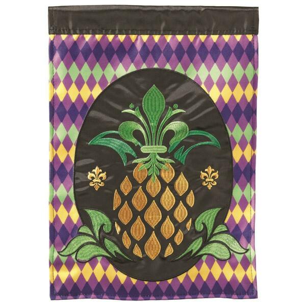 Recinto Pineapple Fleur De Lis Plus Garden Flag - Large RE2943999